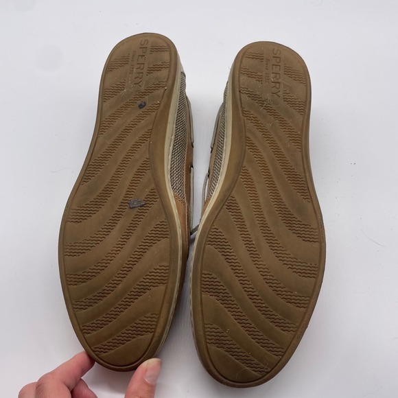 Sperry Top-Sider Boat Shoes Tan Firefish Oat Linen Women's‎ Size 10M Leather - Picture 6 of 6